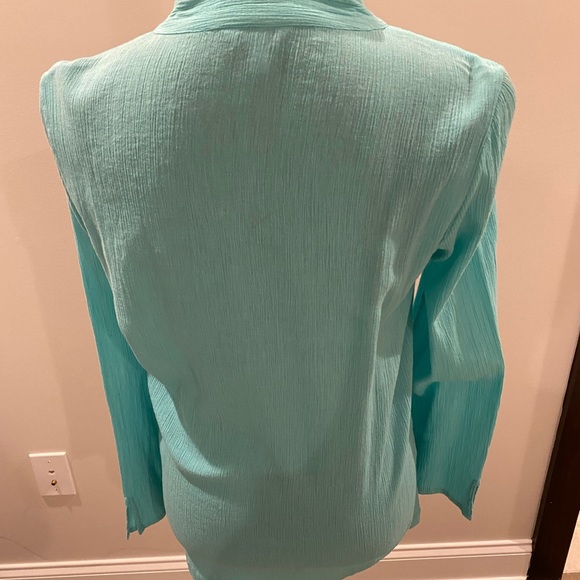 Lilly Pulitzer tunic top. Turquoise blue with embroidery - Picture 2 of 5